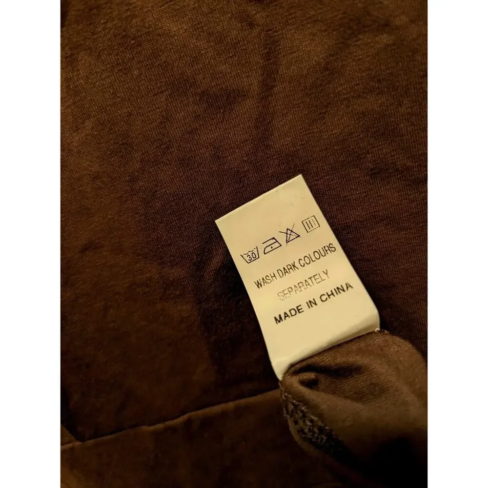 NEW Pretty Garden Bodycon Midi Dress Women's M Brown Long Sleeve Belted Pockets - Picture 9 of 9